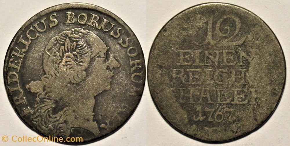 monnaies europe medievale saint empire romain germanique friedrich ii the great 1 12 thaler 1767 konigsberg kingdom of prussia