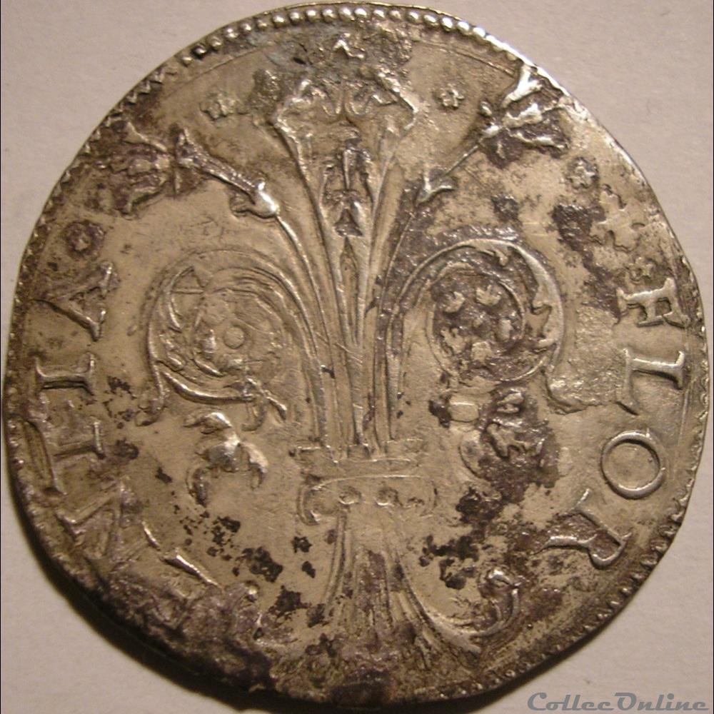 1511 République de Florence, Rucellai - Quinto 1/5 Scudo ou Cotale. monnaie monde italie 1511 republique de florence rucellai quinto 1 5 scudo ou cotale