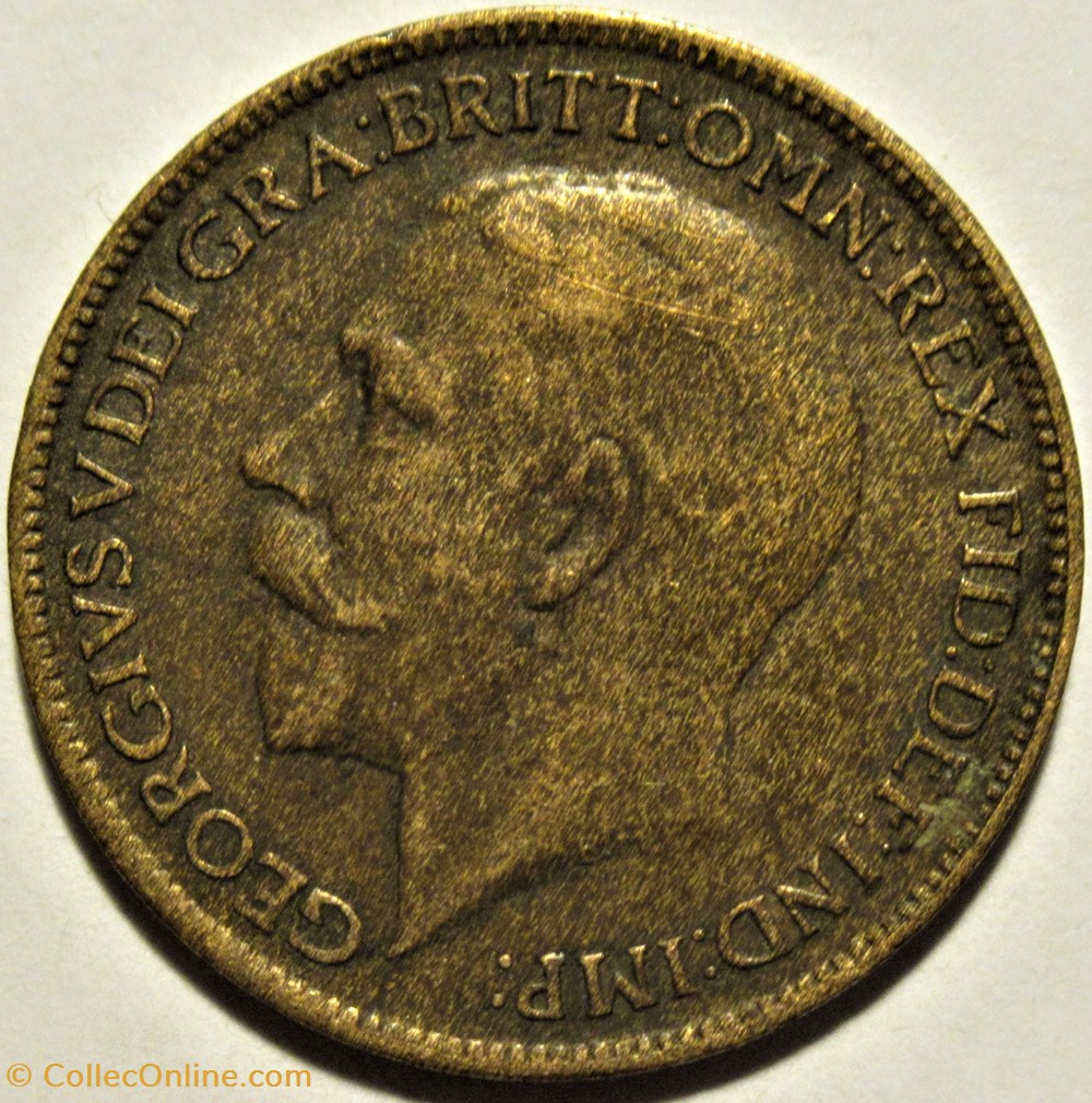 George V - Farthing 1919 - Great Britain 2 monnaies monde royaume uni george v farthing 1919 great britain