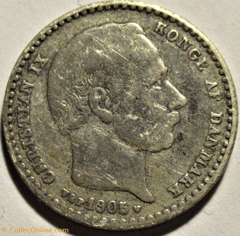 monnaies monde danemark christian ix denmark 25 re 1905 overdate