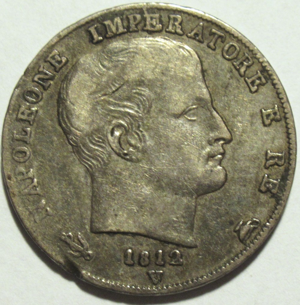1812 Venezia, Regno d'Italia, 1 Lira - Napoleone I monnaies monde italie 1812 venezia regno italia 1 lira napoleone i