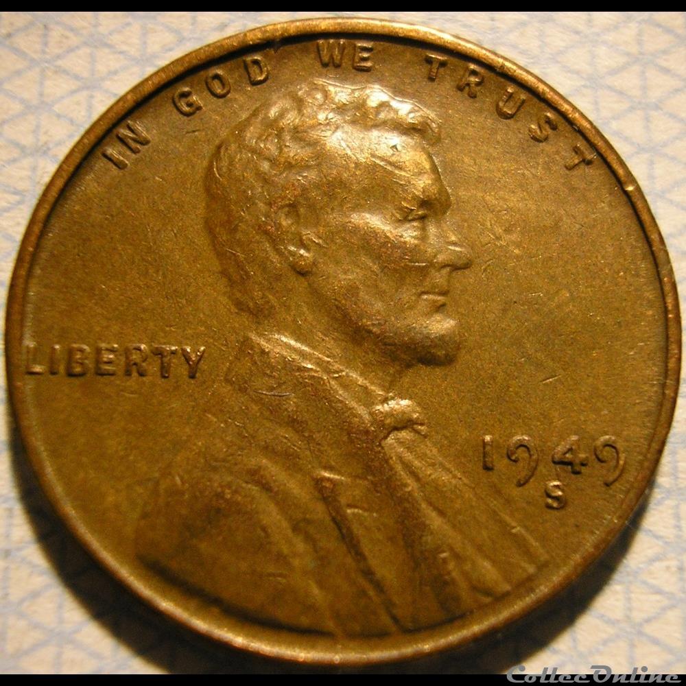 1949 S One Cent monnaies monde etats unis 1949 s one cent
