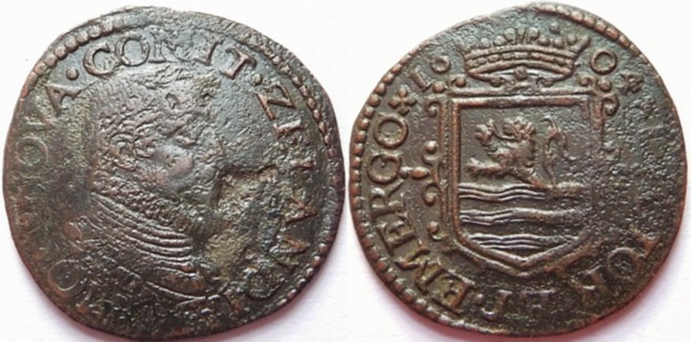 Dutch Republic - Maurice of Nassau - 1 Oord 1604, Zeeland monnaies monde pays bas dutch republic maurice of nassau 1 oord 1604 zeeland