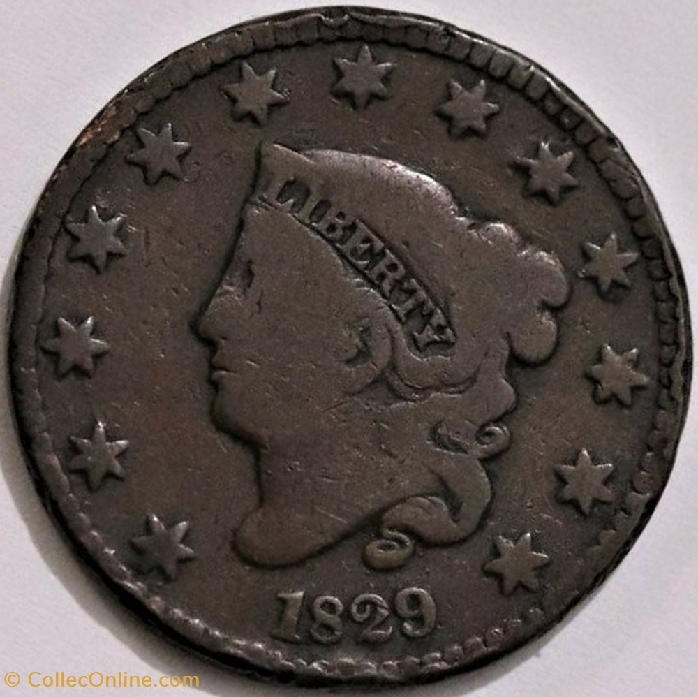1829 One Cent monnaie monde etat uni 1829 one cent