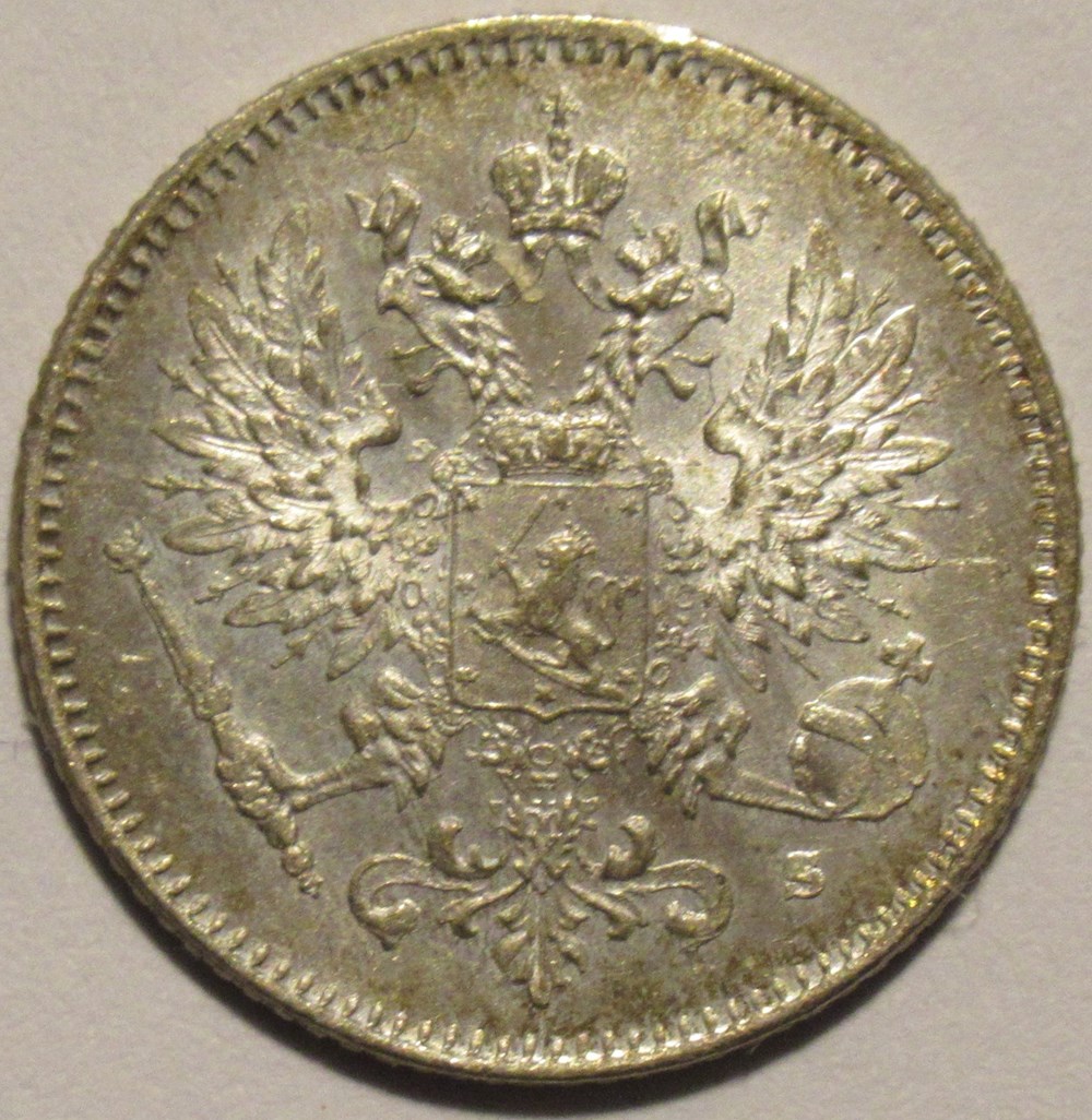 Nicholas II of Russia - 25 Penniä 1917, Grand Duchy of Finland monnaies monde finlande nicholas ii of russia 25 pennia 1917 grand duchy of finland