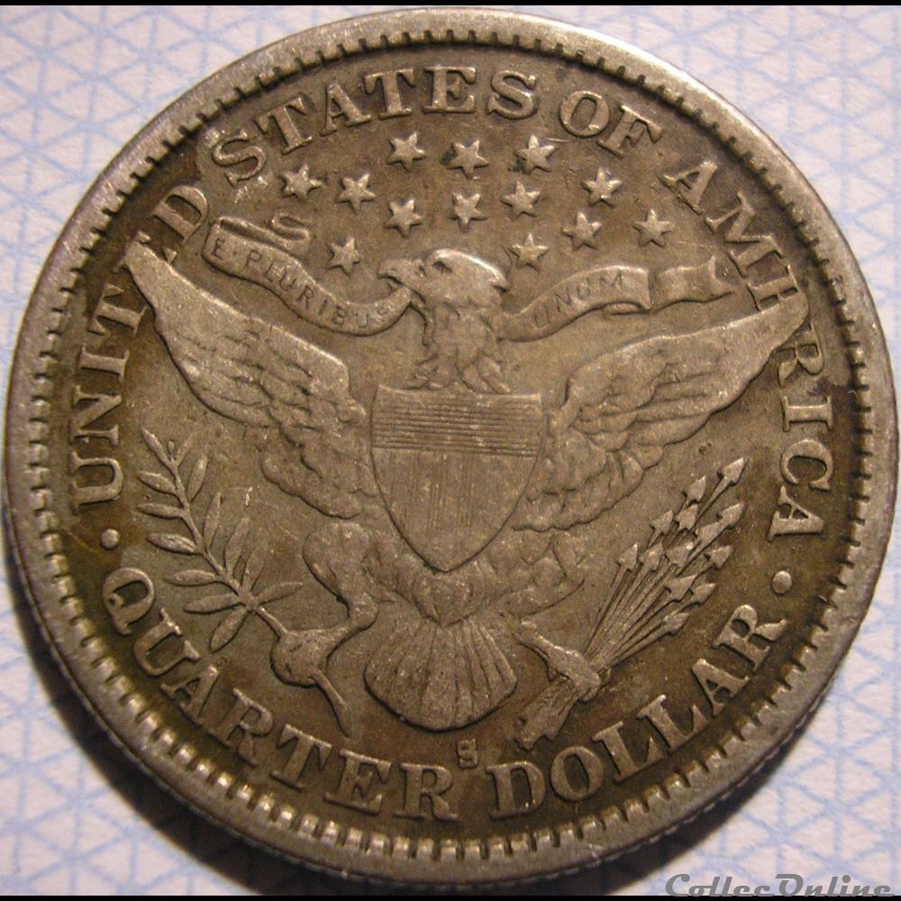 1893 San Francisco Quarter $ (ex.2) monnaie monde etat uni 1893 san francisco quarter ex 2