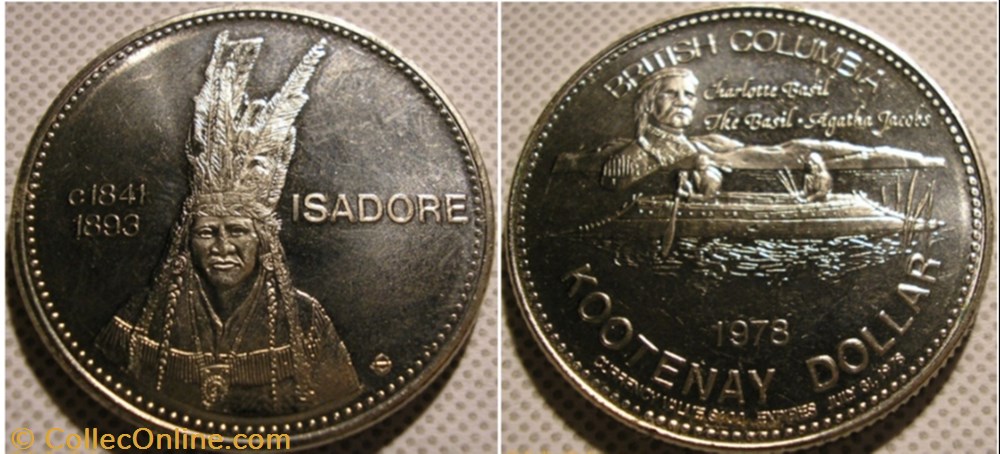 Kootenay Dollar Token 1978 - British Colombia monnaie monde canadum kootenay dollar token 1978 british colombia