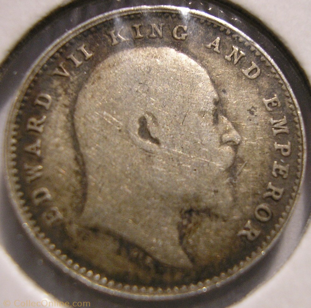 Edward VII - Two Annas 1903 - British India 4 monnaie monde inde edward vii two annas 1903 british india