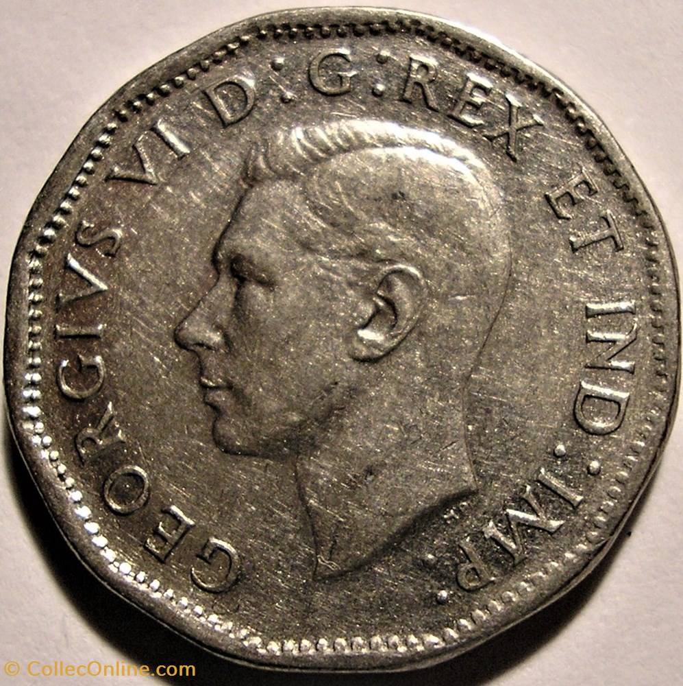 George VI - Five Cents 1947 ♣ monnaie monde canadum george vi five cents 1947