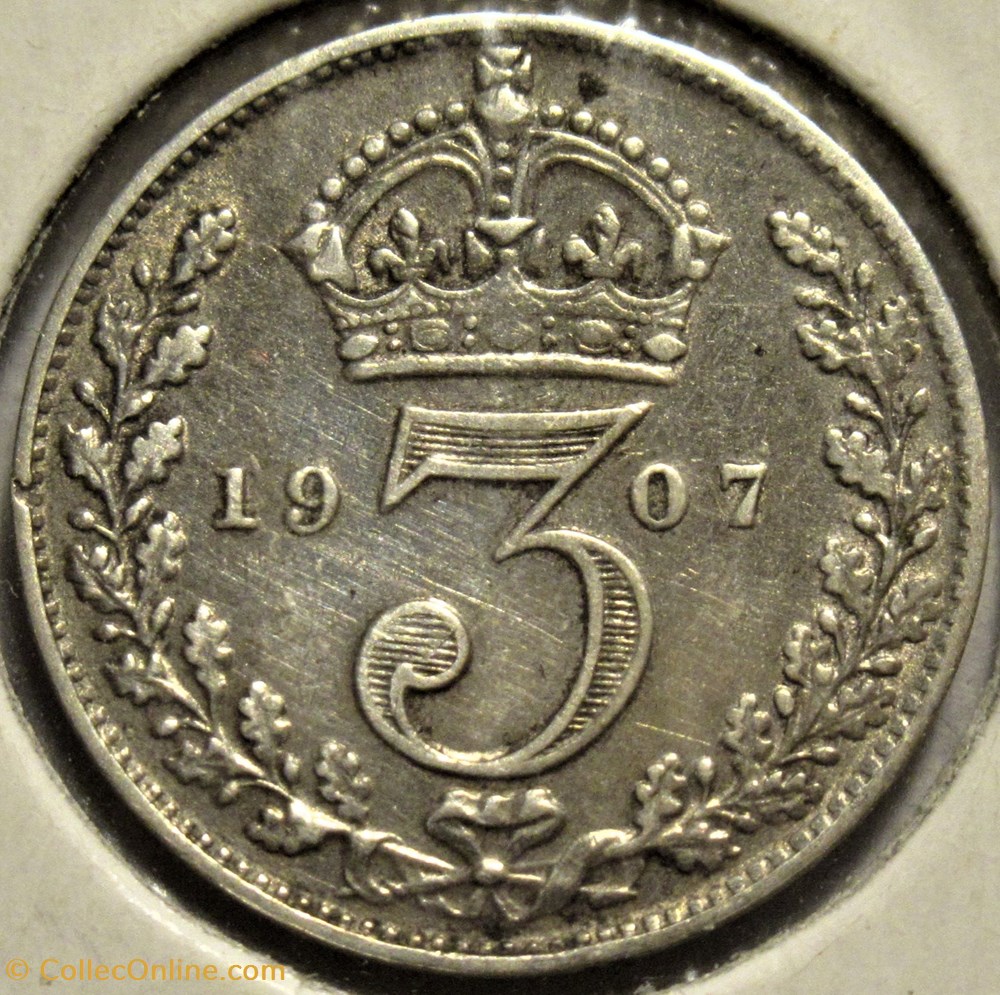 Edward VII - 3 Pence 1907 - United Kingdom (ex.2) 3 monnaies monde royaume edward vii 3 pence 1907 united kingdom ex 2