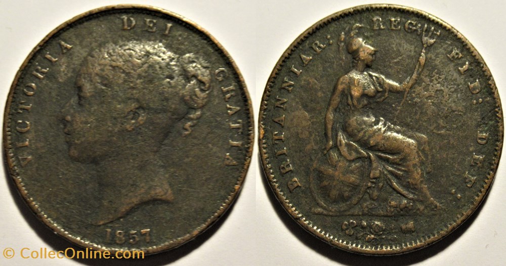 Victoria - One Penny 1857 - Kingdom of Great Britain monnaies monde royaume uni victoria one penny 1857 kingdom of great britain