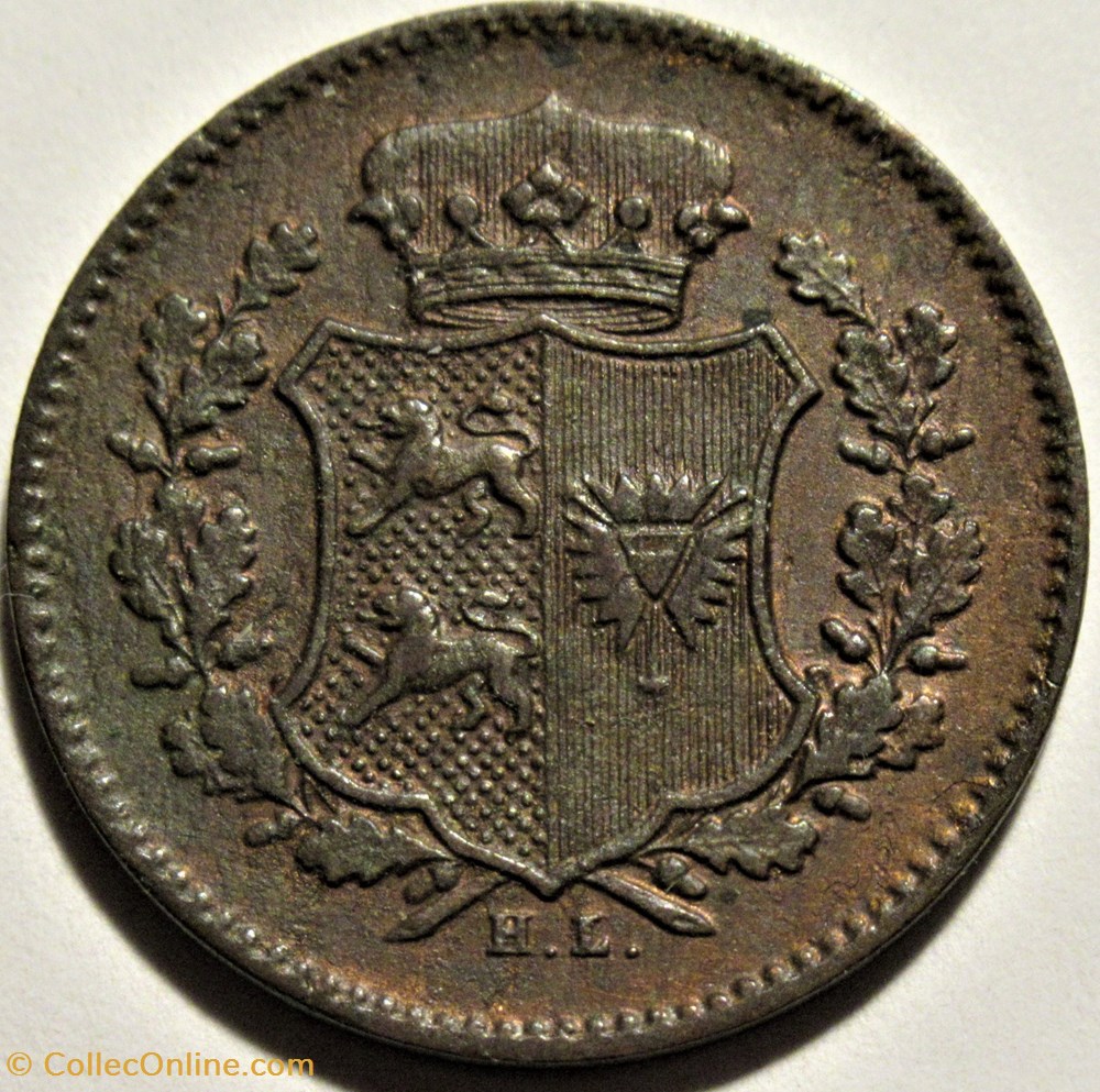 Provisional Government of Schleswig-Holstein - 1 Dreiling 1850 monnaies monde allemagne provisional government of schleswig holstein 1 dreiling 1850