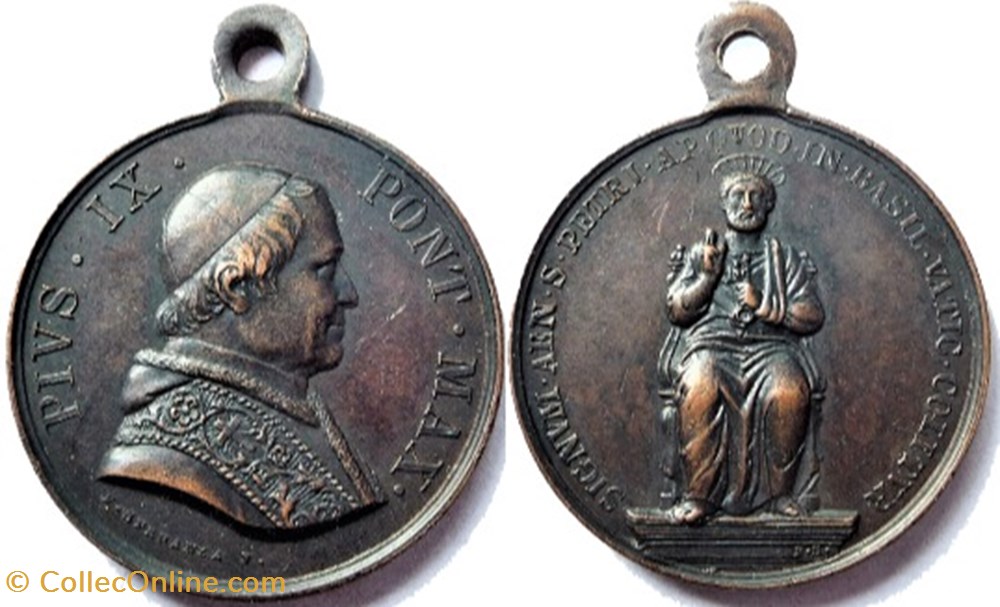 medailles religieuses pie ix medaille du 18e centenaire du martyre de saint pierre 1867