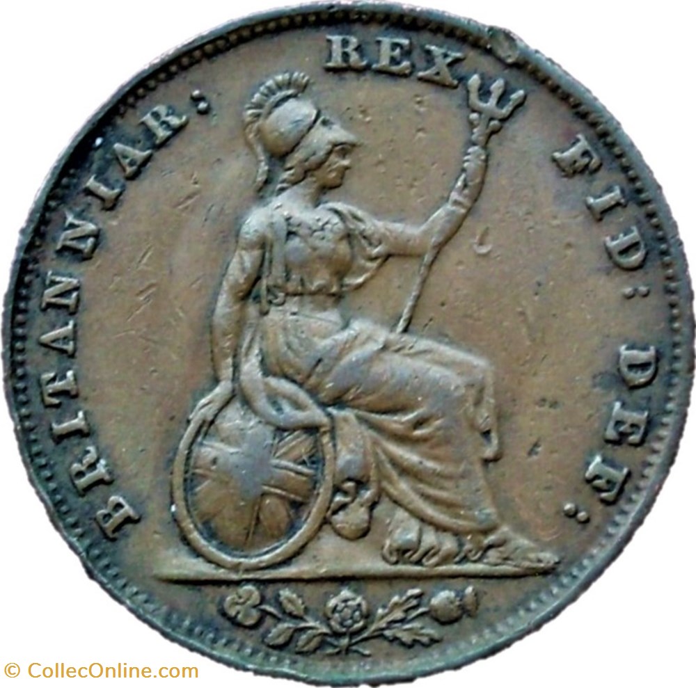 William IV - One Farthing 1837 Kingdom of Great Britain (ex.2) monnaies monde royaume uni william iv one farthing 1837 kingdom of great britain ex 2