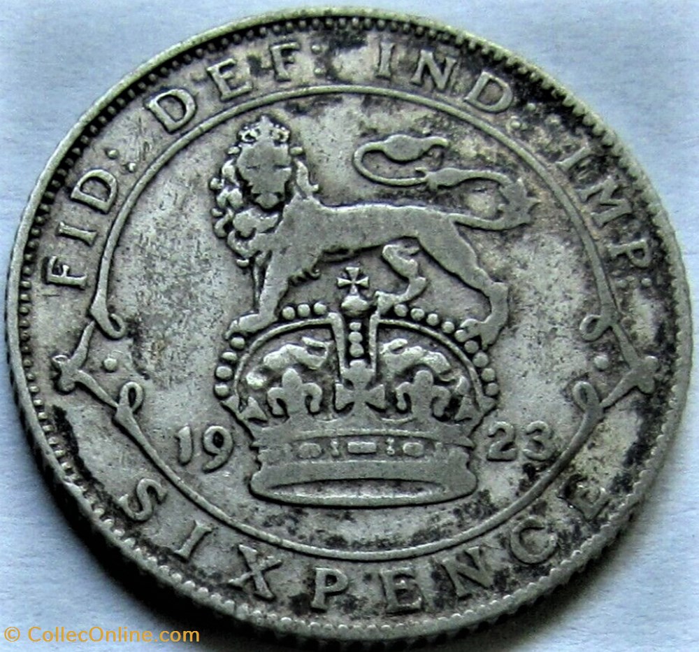 George V - 6 Pence 1923 - Great Britain 3 monnaies monde royaume uni george v 6 pence 1923 great britain