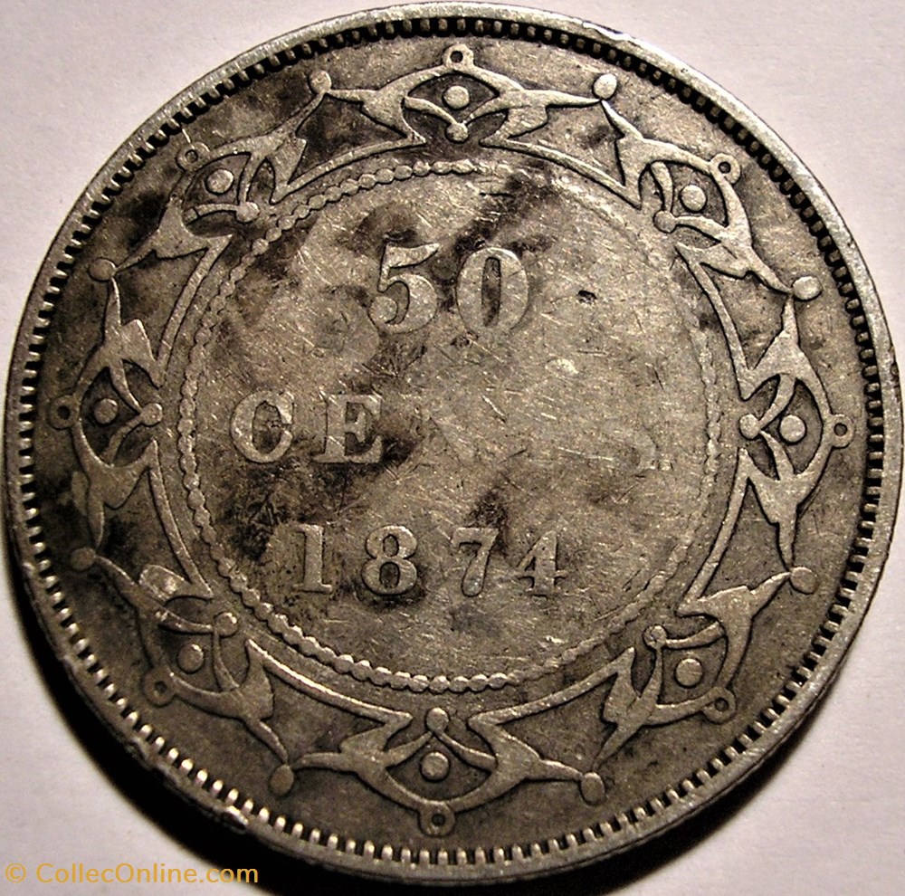 Victoria - 50 Cents 1874 Newfoundland monnaie monde canadum victoria 50 cents 1874 newfoundland