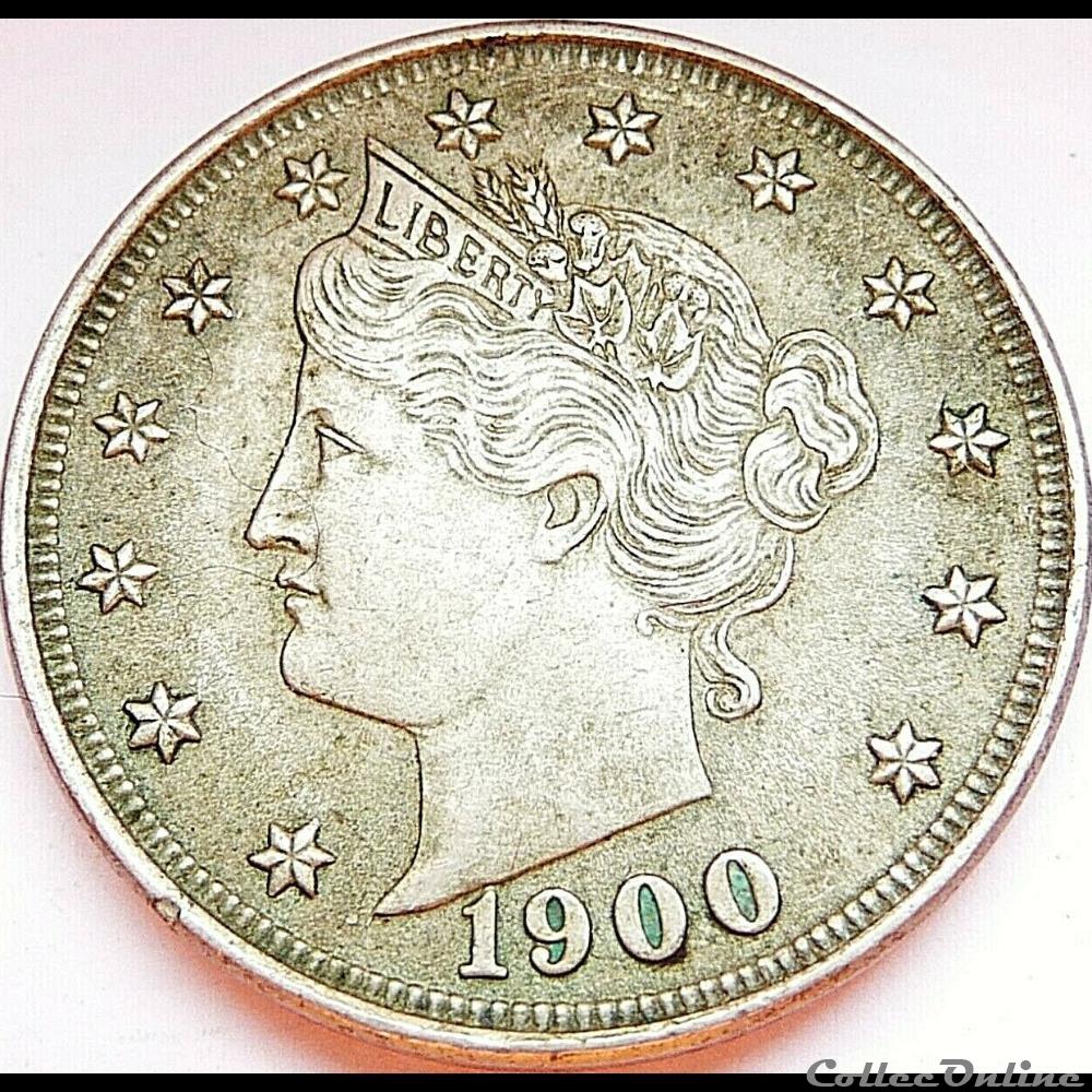 1900 5 Cents monnaies monde etats unis 1900 5 cents