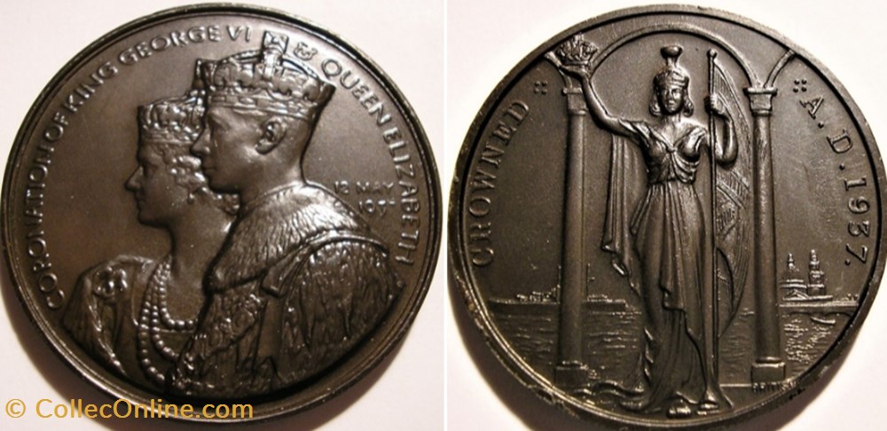 George VI & Elizabeth - 1937 Coronation Medal, Britannia (var) - UK medaille royaume uni george vi elizabeth 1937 coronation medal britannia var uk