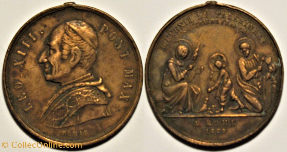 medailles religieuses leon xiii medaille 1889 pelerinage des ouvriers francais