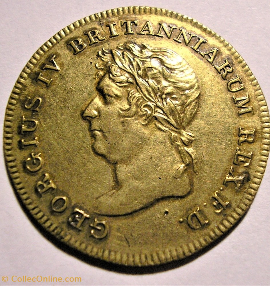 George IV - Accession & Crowning Token 1821 - Great Britain 2 monnaie jeton mereaux george iv accession crowning token 1821 great britain
