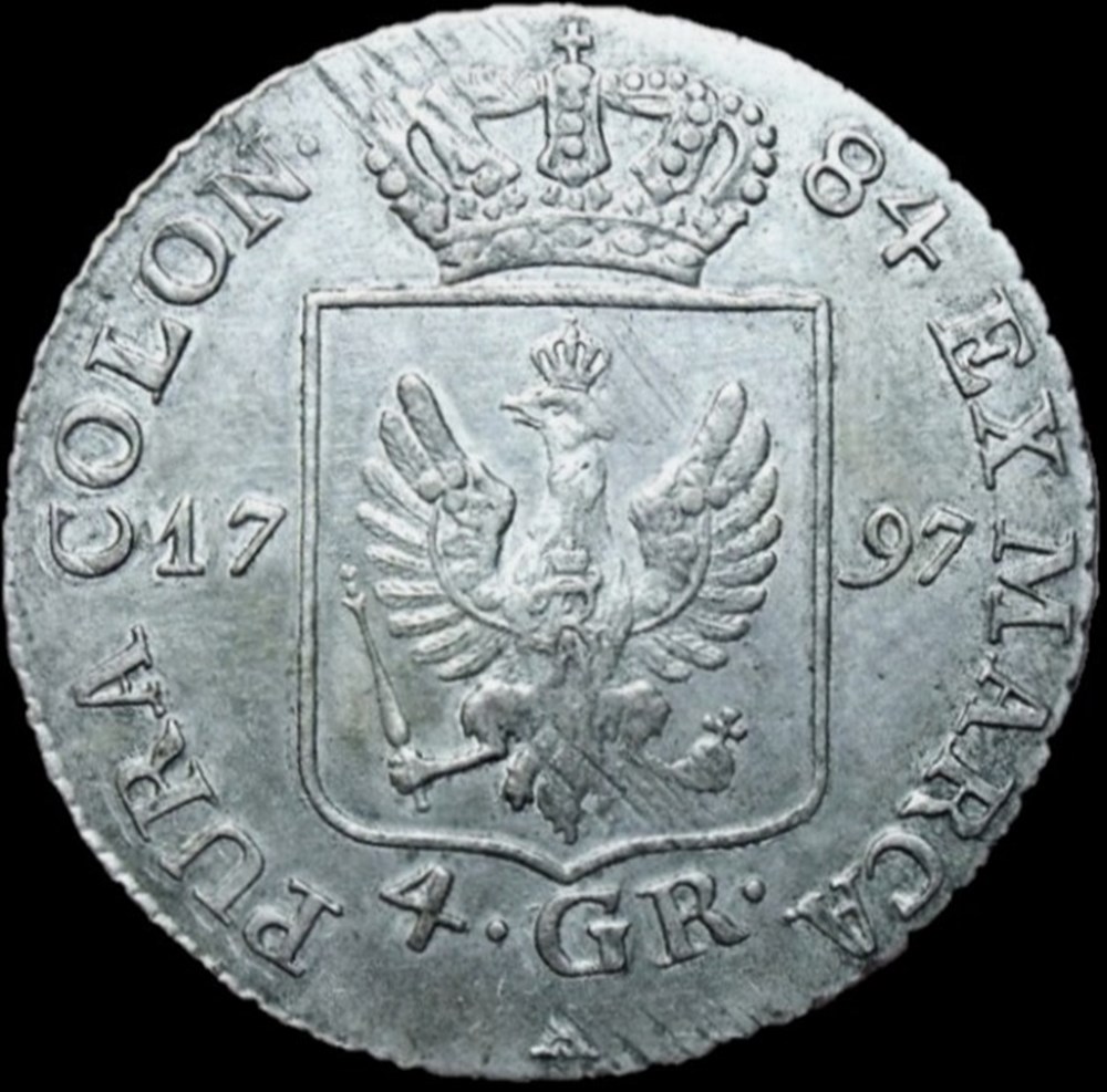 Friedrich Wilhelm II - 4 Groschen 1797, Kingdom of Prussia monnaies europe medievale saint empire romain germanique friedrich wilhelm ii 4 groschen 1797 kingdom of prussia