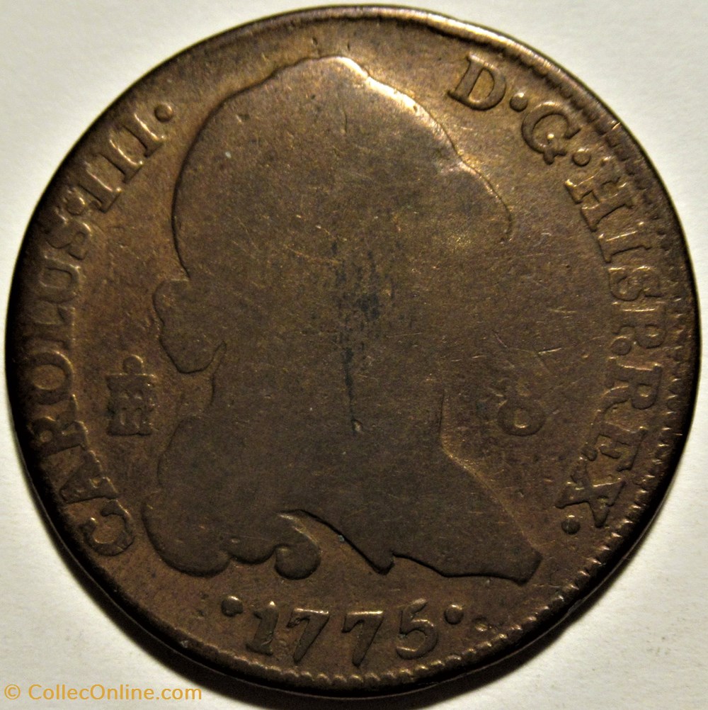 monnaies europe medievale royaume espagne 1775 8 maravedis segovia carlos iii de espana