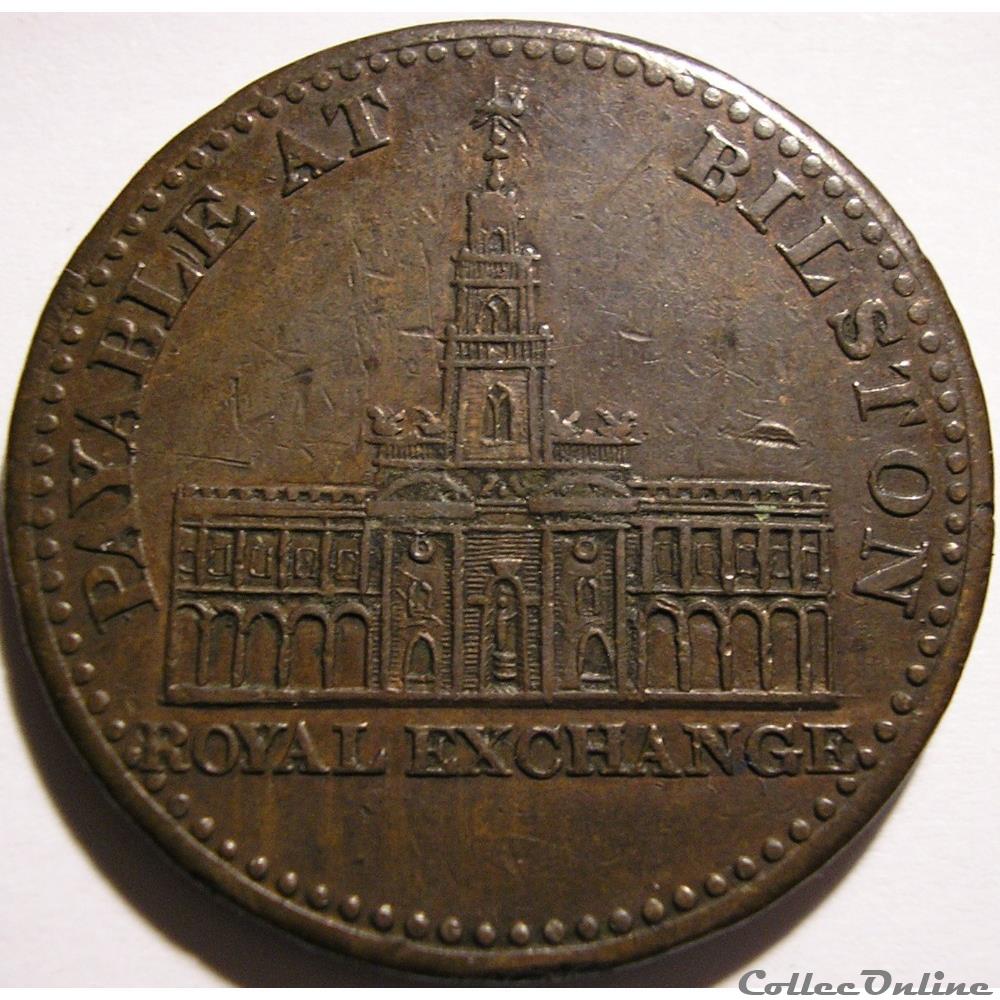 1811 One Penny Token, George III - Bilston, Staffordshir 4 monnaie monde royaume uni 1811 one penny token george iii bilston staffordshir