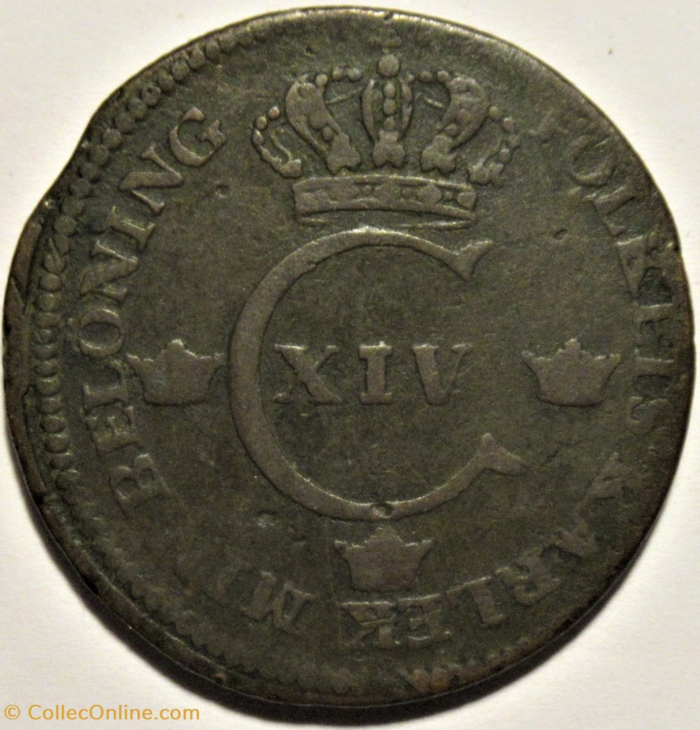 Sweden - Carl XIV Johan - 1 Skilling 1828 monnaies monde suede sweden carl xiv johan 1 skilling 1828