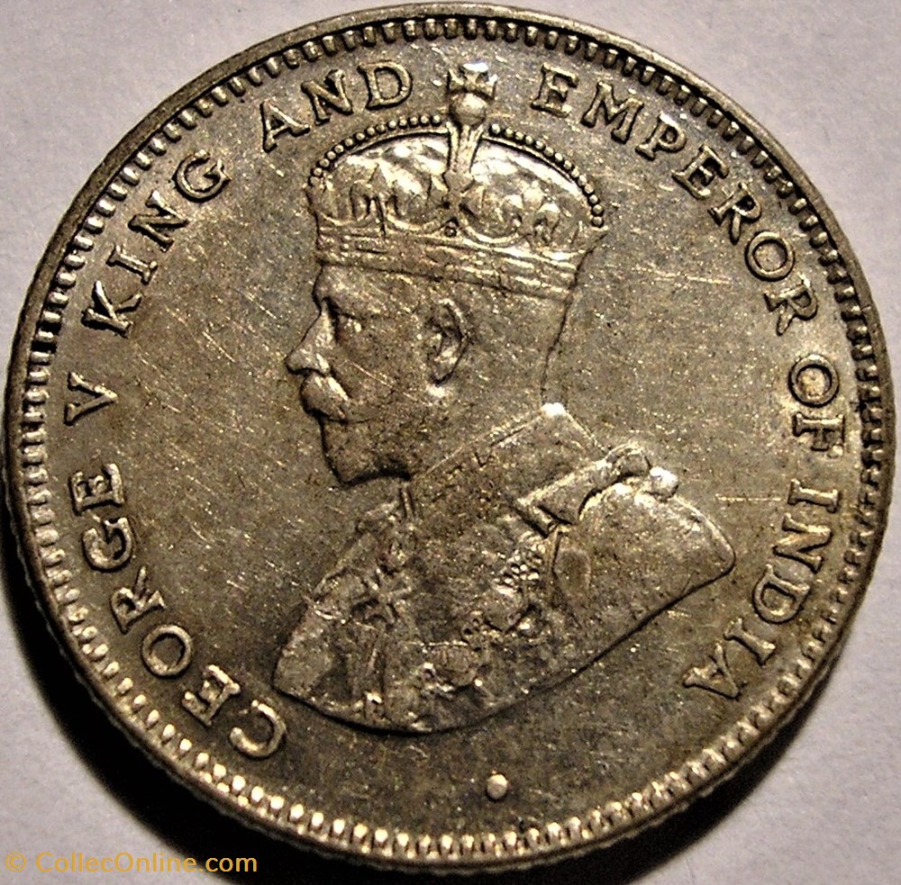 George V - 25 Cents 1920 - British Ceylon monnaies monde sri lanka george v 25 cents 1920 british ceylon