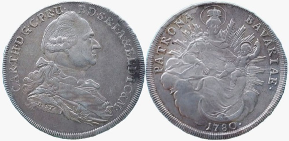 monnaies europe medievale saint empire romain germanique karl theodor 1 madonnentaler 1780 electorate of bavaria