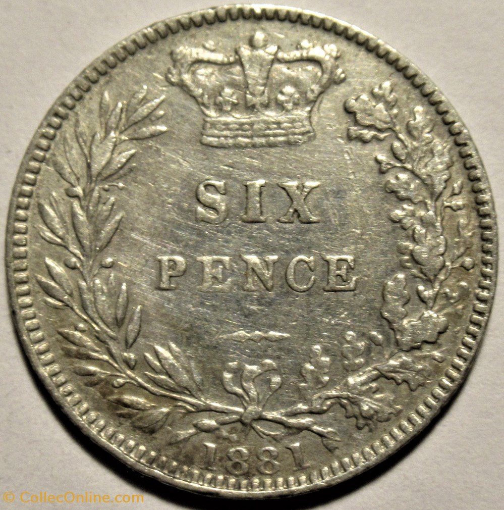 Victoria - Sixpence 1881 Kingdom of Great Britain (ex.2) monnaies monde royaume uni victoria sixpence 1881 kingdom of great britain ex 2