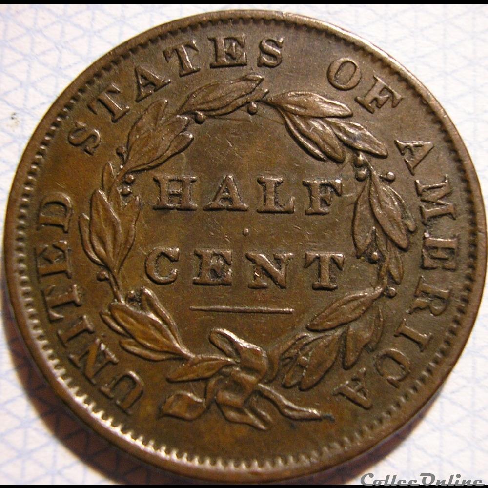 1834 Classic Head Half Cent 2 monnaie monde etat uni 1834 classic head half cent