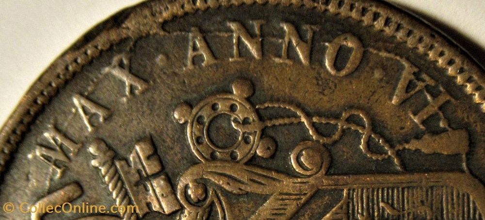 Pio IX, Pope - 5 Baiocchi 1851, Anno VI - Vaticano - Die Crack 4 monnaies monde pio ix pope 5 baiocchi 1851 anno vi vaticano die crack