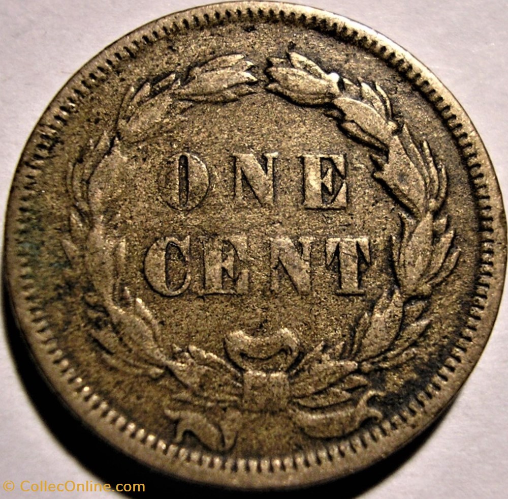1859 One Cent (ex.4) - Repunched Date monnaies monde etats unis 1859 one cent ex 4 repunched date