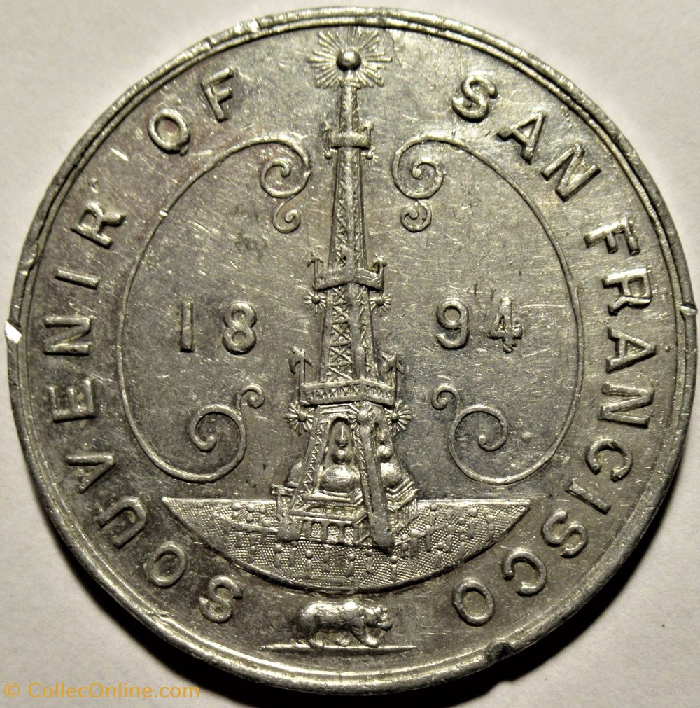 medailles etats unis 1894 california inter exposition medal electric tower dollar usa