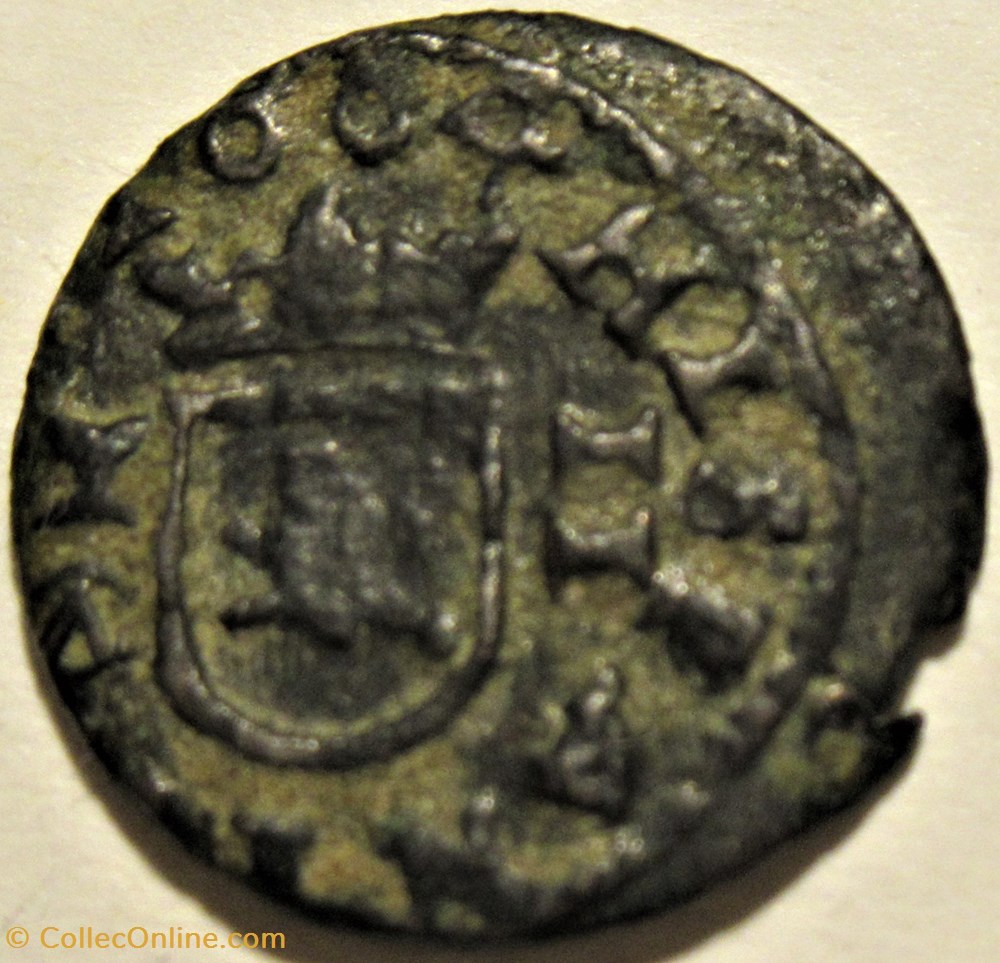 1664 Cuenca - 2 Maravedis - Felipe IV de España 3 monnaies europe medievale royaume espagne 1664 cuenca 2 maravedis felipe iv de espana