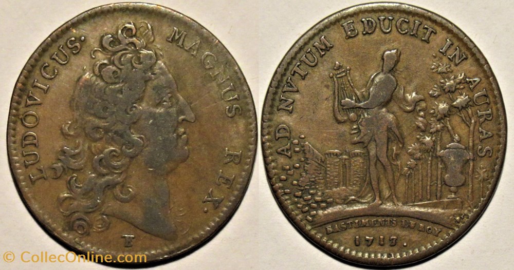 Louis XIV - Jeton 1713 - Bâtiments du roi, Amphion monnaies paranumismatique jetons poids louis xiv jeton 1713 batiments du roi amphion