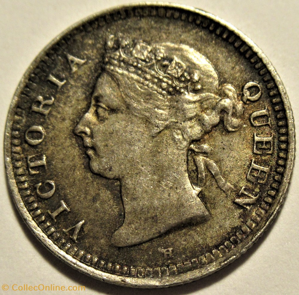 Victoria - 5 Cents 1900 Heaton - Straits Settlements, Malaysia 2 monnaies monde malaisie victoria 5 cents 1900 heaton straits settlements malaysia