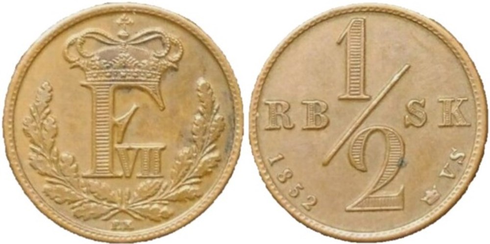 monnaies monde danemark frederik vii denmark 1 2 rigsbankskilling 1852