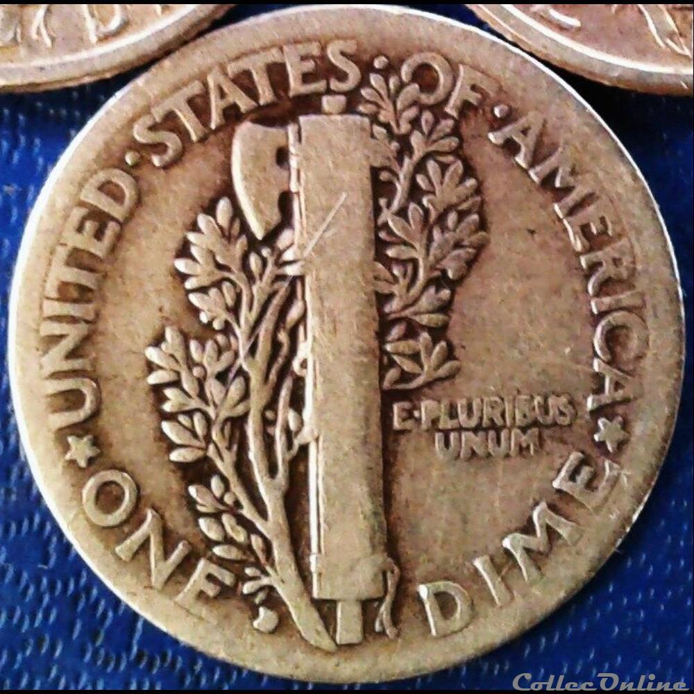 1917 Denver Dime - Large D monnaie monde etat uni 1917 denver dime large d