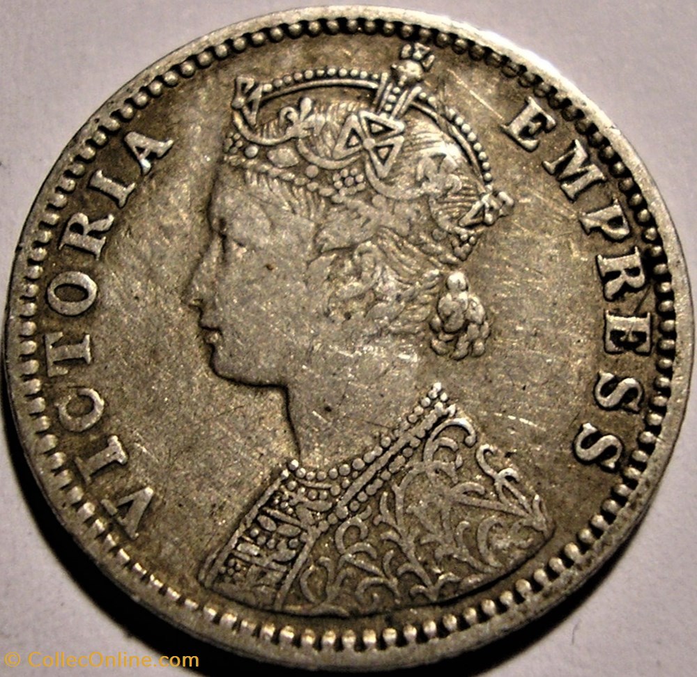 monnaies monde inde victoria 1 4 rupee 1889 bombay british india