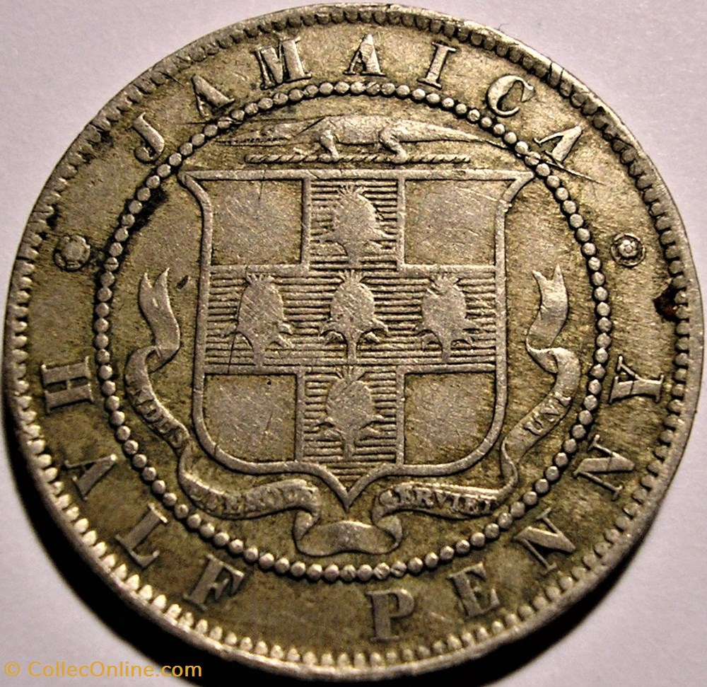 Victoria - Half Penny 1880 - Jamaica Island monnaie monde jamaique victoria half penny 1880 jamaica island