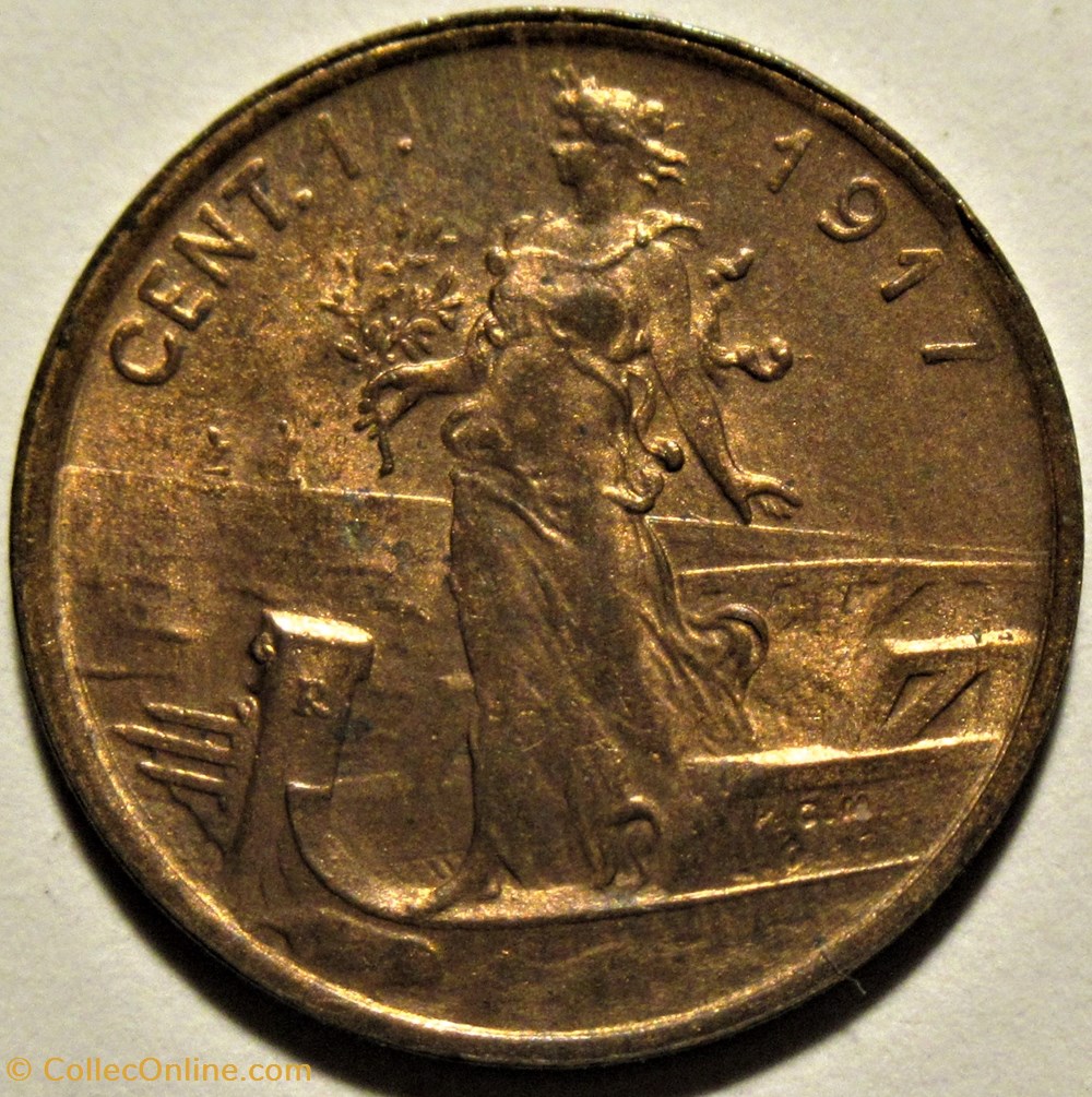 1917 Regno d'Italia, Centesimo, Roma - Vittorio Emanuele III 3 monnaies monde italie 1917 regno italia centesimo roma vittorio emanuele iii