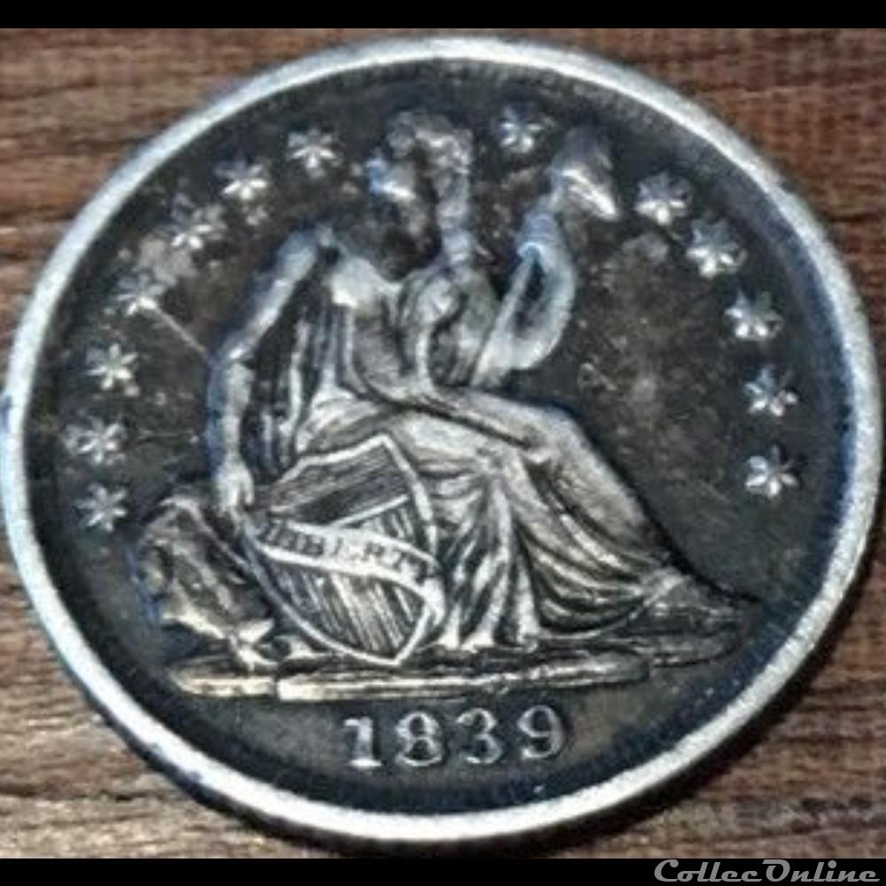 1839 O Half Dime No Drapery monnaies monde etats unis 1839 o half dime no drapery