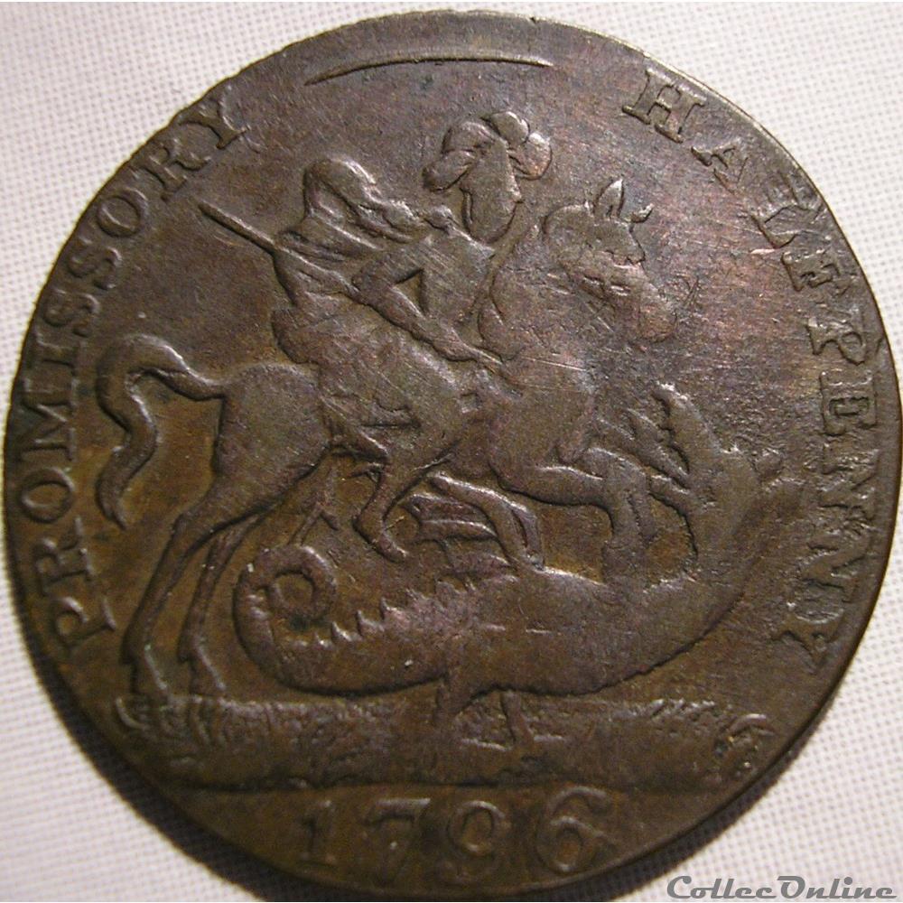 1796 Licensed Victuallers HalfPenny - Portsea, Hampshire monnaies monde royaume uni 1796 licensed victuallers halfpenny portsea hampshire