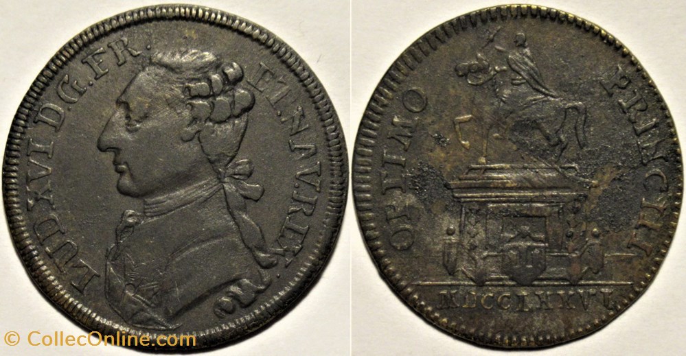 Louis XVI - 1776 Jeton, "Optimo Principi" monnaies paranumismatique jetons poids louis xvi 1776 jeton optimo principi
