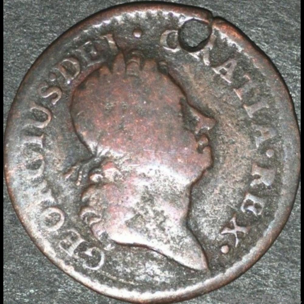1723 Farthing - Wood's Hibernia - George Ist (ex.3) monnaie monde irlande 1723 farthing woos hibernia george ist ex 3