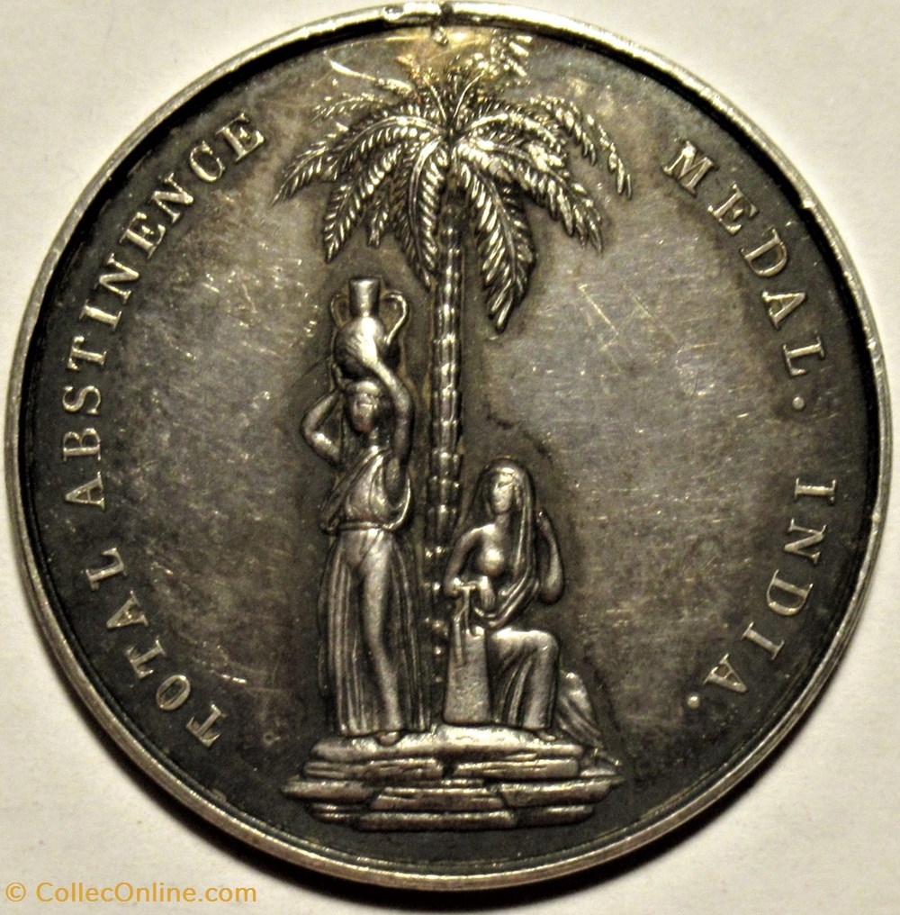 British India, Soldiers Total Abstinence Association Medal 1862 monnaies colonies britanniques british india soldiers total abstinence association medal 1862