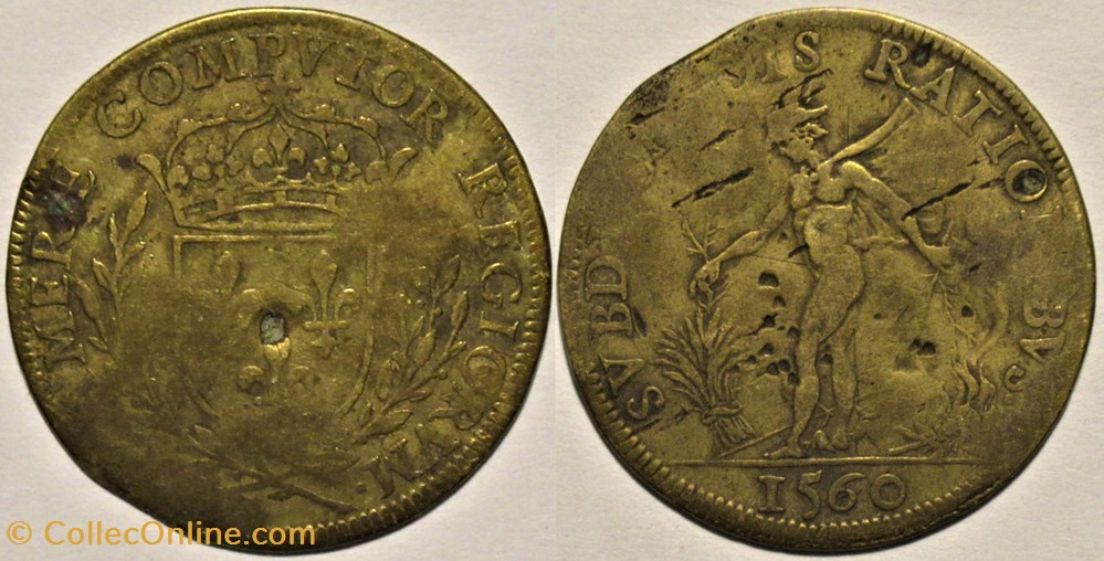 François II - 1560, Jeton - La Chambre des Comptes du Roi monnaies paranumismatique jetons poids francois ii 1560 jeton la chambre des comptes du roi