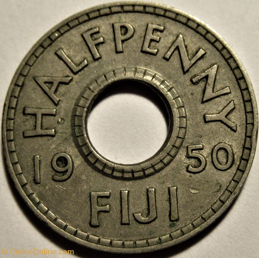 George VI - Half Penny 1950 - Fiji 3 monnaies monde iles fidji george vi half penny 1950 fiji